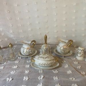 Rare vintage Hand painte 9PC Lefton 50th Anniversary Ware lot with some addition